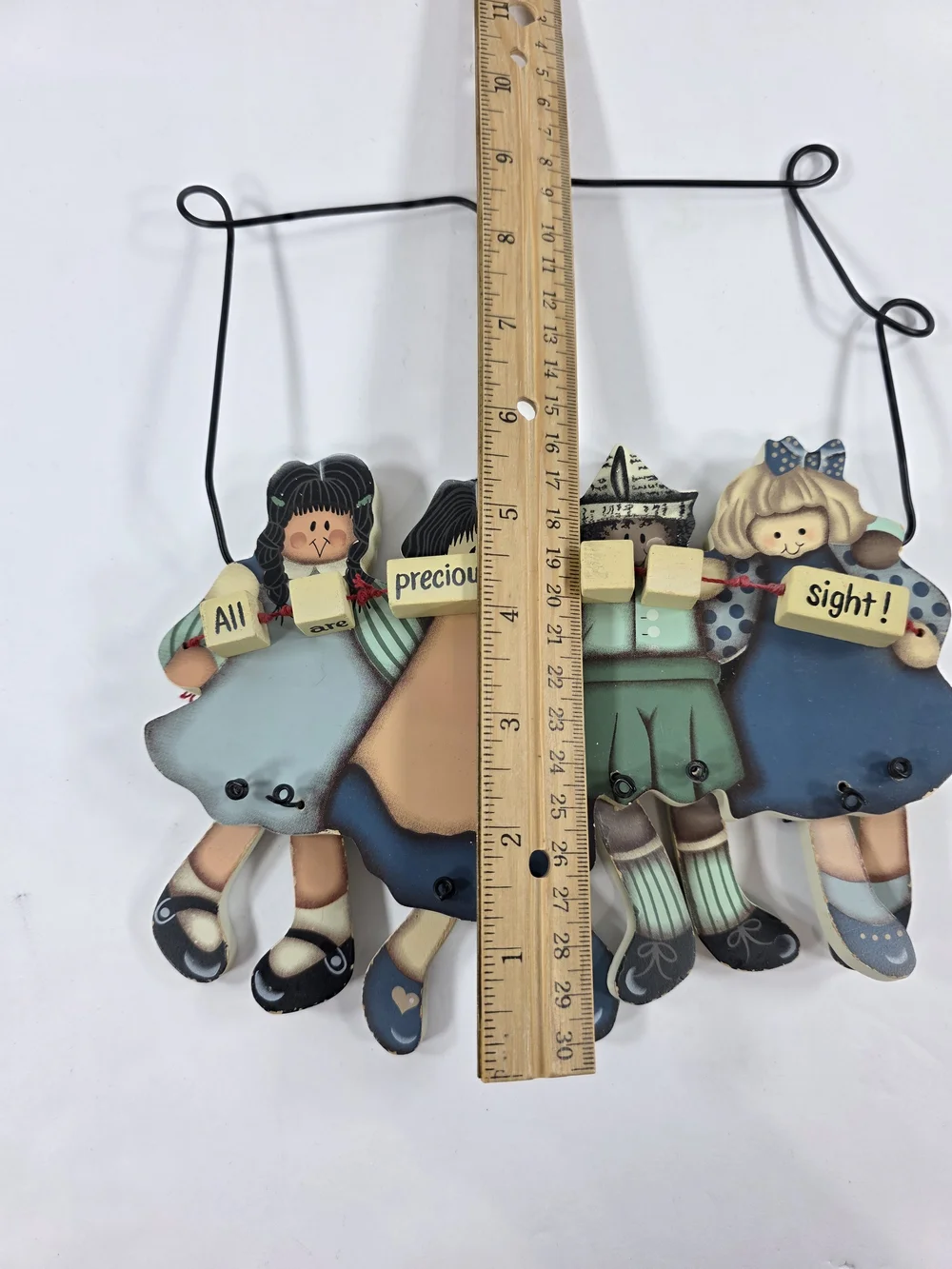 Wooden Folk Wall Art Dangling Feet All Are Precious In His Sight Children